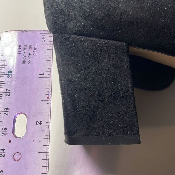 Ann Taylor Black Suede Slip On Block Heels Size 9 - Picture 5 of 9